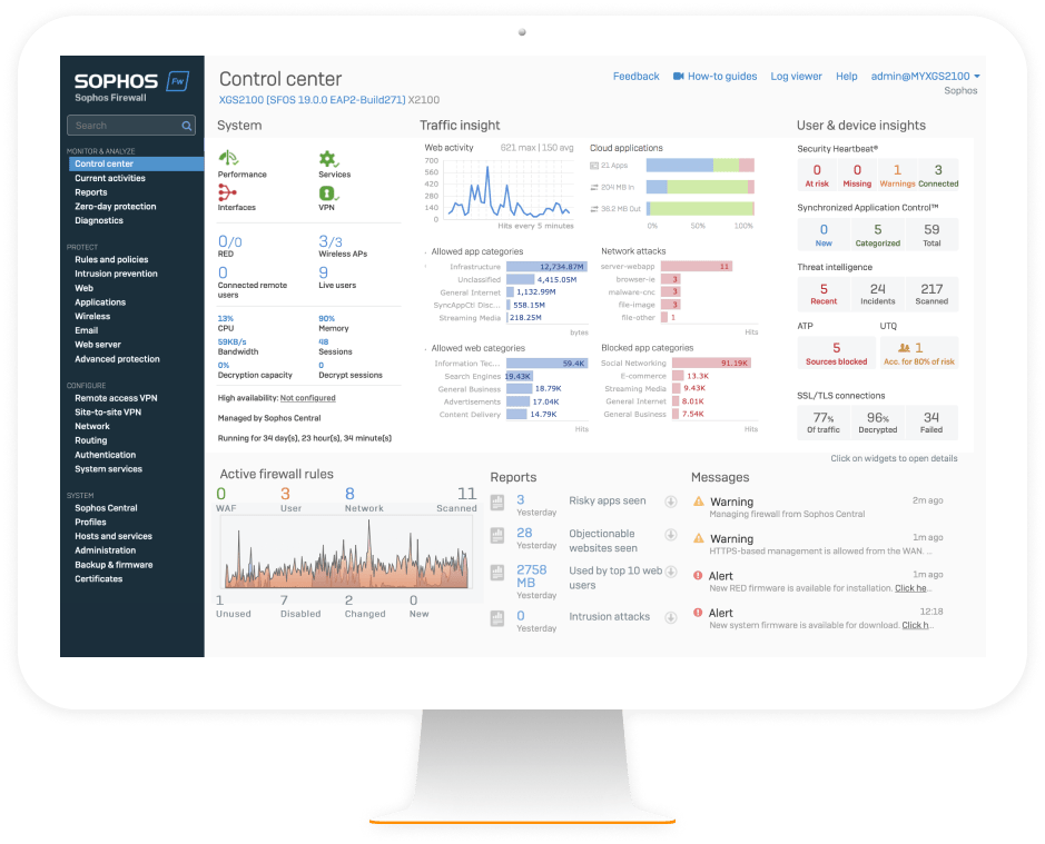 Servicio de Sophos Firewall Gestionado - Panel de Control